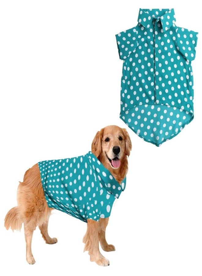 Sage Square Crazy Printed Dog Shirt, Trending Dog Shirt Ultra Soft & Light Weight, Comfortable & Breathable Dog Apparel, Trendy Outfit (Polka Sky Blue) (XXXLarge - 30inch) - Image 1